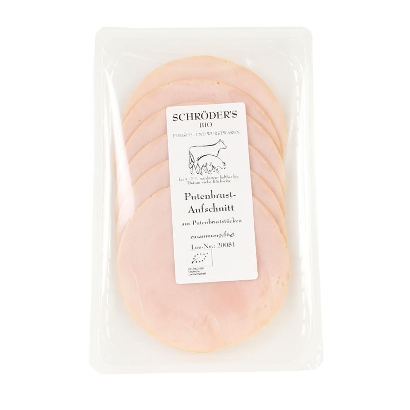 Schröder's Bio Fleisch- und Wurstwaren Putenbrustaufschnitt in Scheiben ca. 80 g - Produktbild