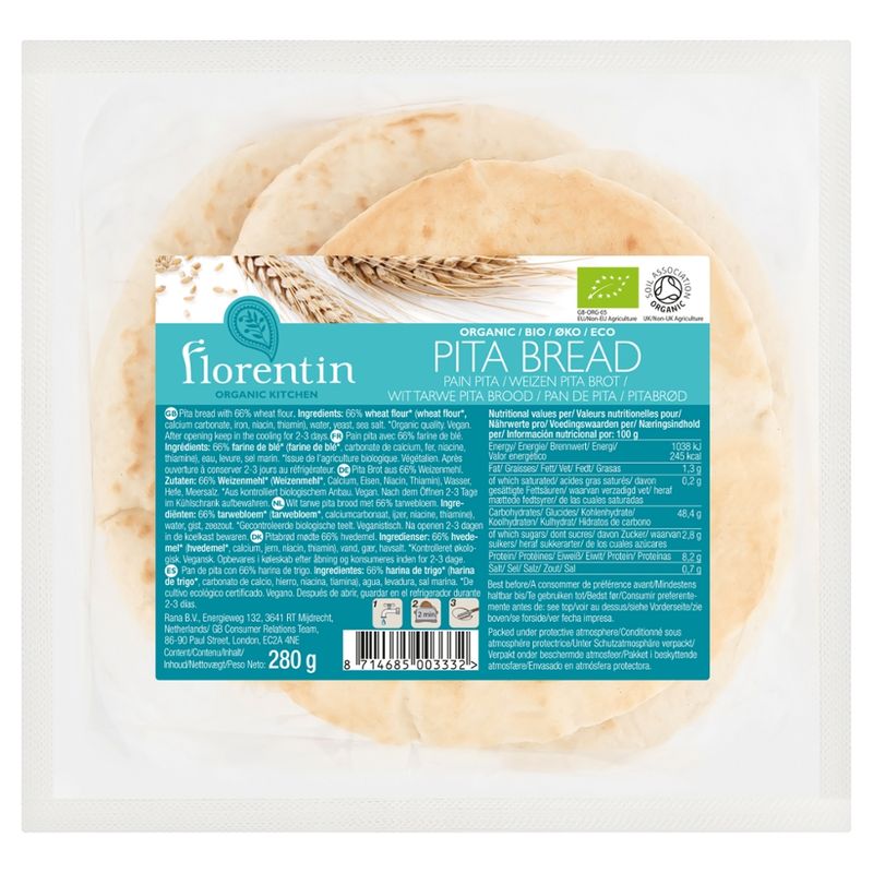 Florentin Pita Brot weiß, 4 Stück - Produktbild