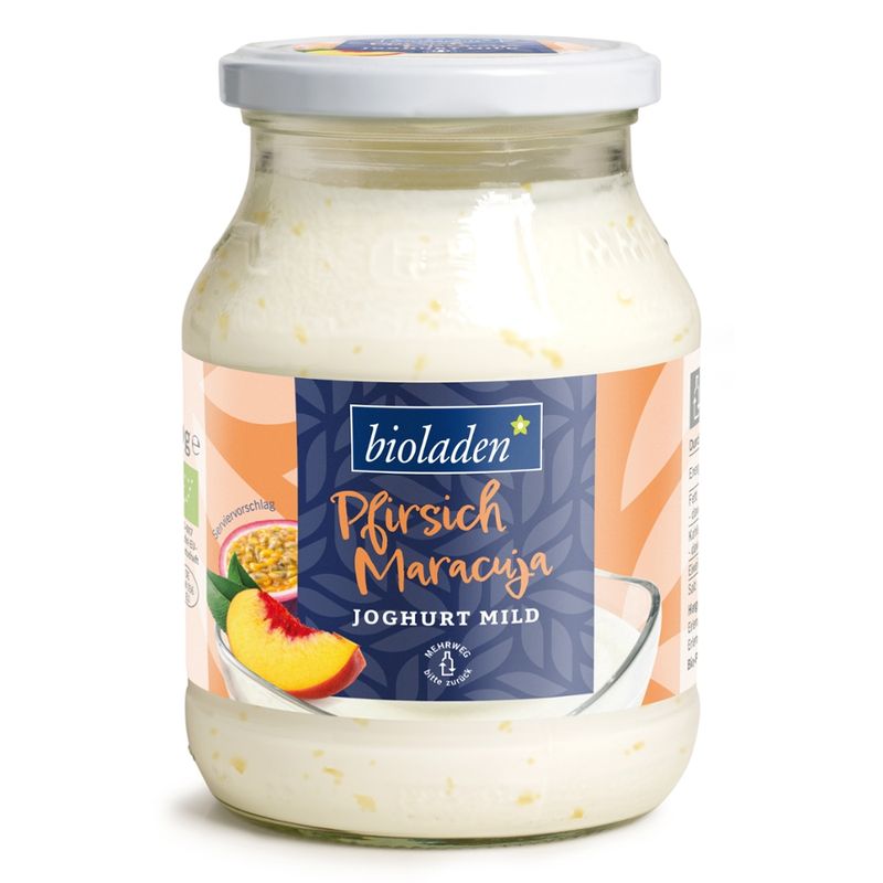 bioladen Joghurt mild Pfirsich-Maracuja, 3,5 % Fett - Produktbild