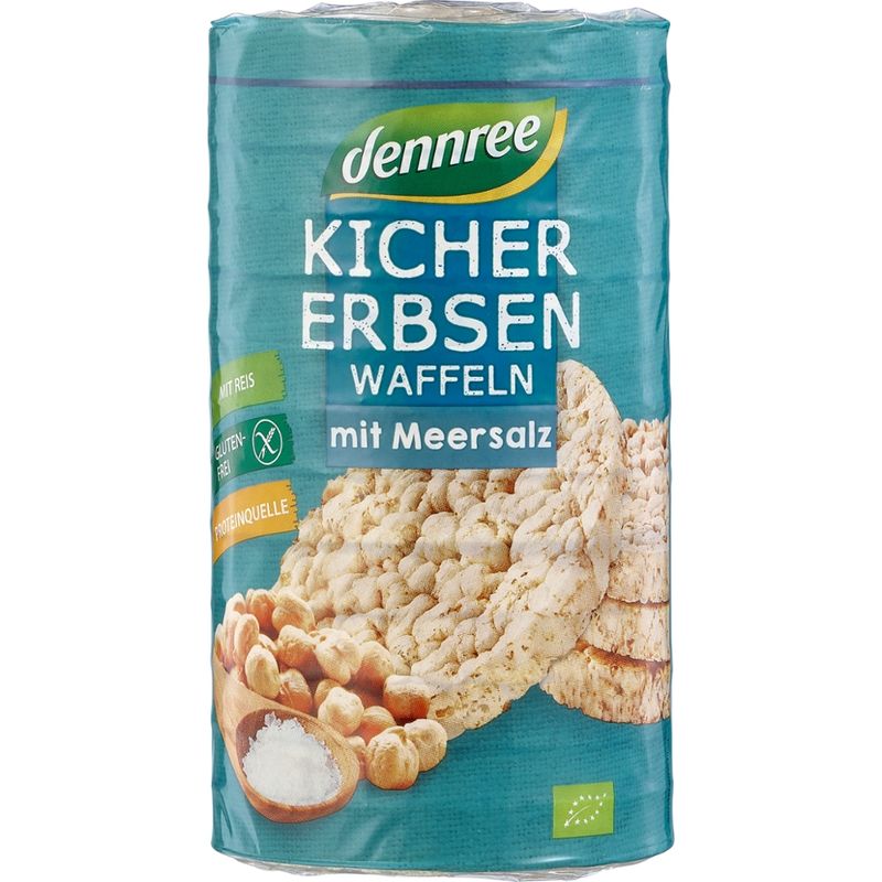 dennree Kichererbsenwaffeln mit Reis und Meersalz, glutenfrei - Produktbild