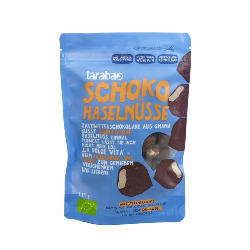 TARABAO Schoko-Haselnüsse im 115-g-Doypack - Produktbild