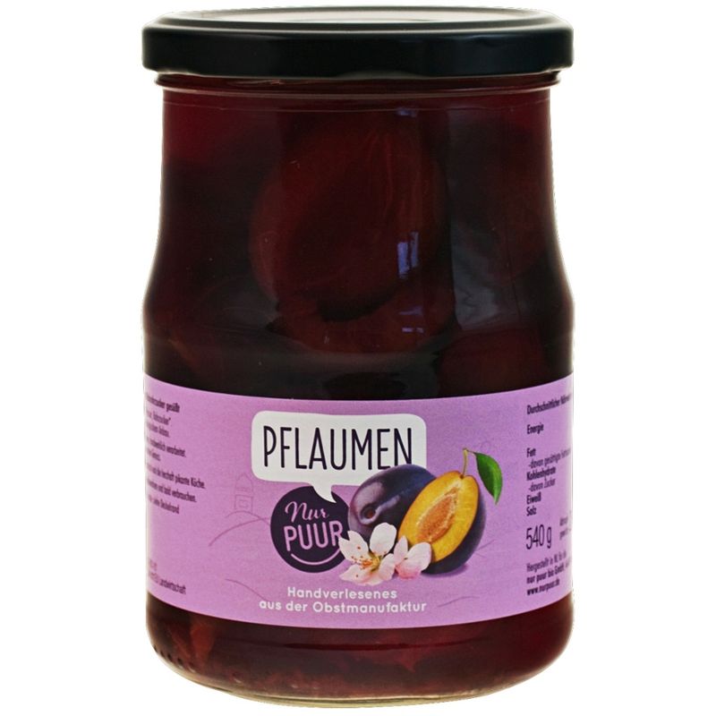 Nur Puur Pflaumen, halbe Frucht, entsteint, mit Rohzucker - Produktbild