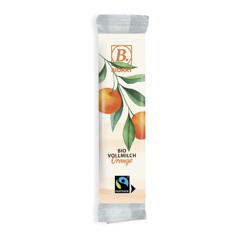 BioArt AG B. Schoko-Riegel Vollmilch Orange 30g bio, FT-Cert. - Produktbild