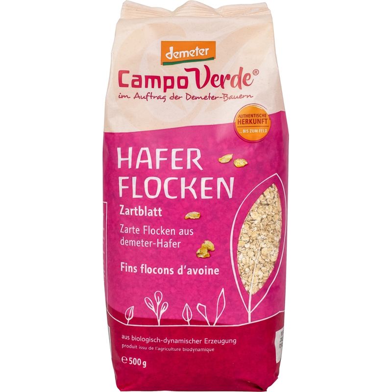 Campo Verde CV demeter Haferflocken Zartblatt 500g - Produktbild