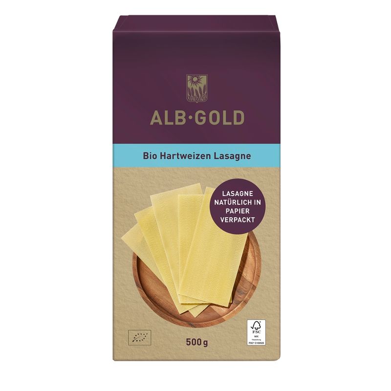 ALB-GOLD AG Bio Hartweizen Lasagne 500g - Produktbild