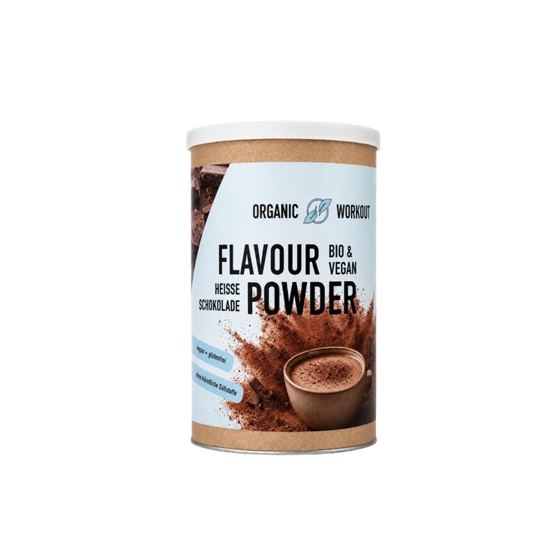 Organic Workout Flavour Powder Heiße Schokolade, Aromapulver mit Bio-Kakao und Süßungsmitteln - Produktbild