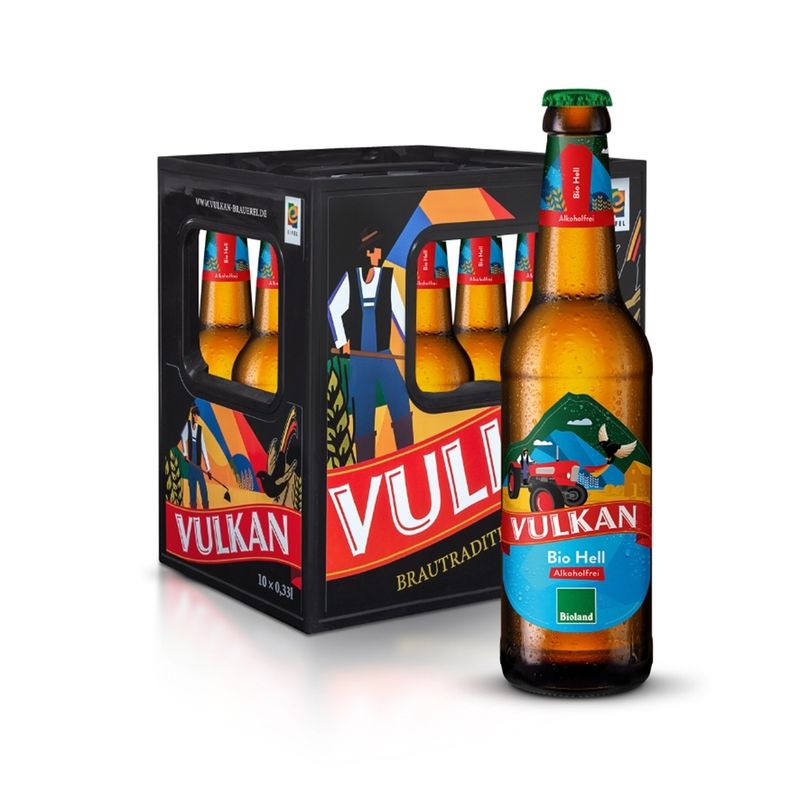 VULKAN exklusiv Vulkan BIO Hell alkoholfrei 10x0,33l LN - Produktbild