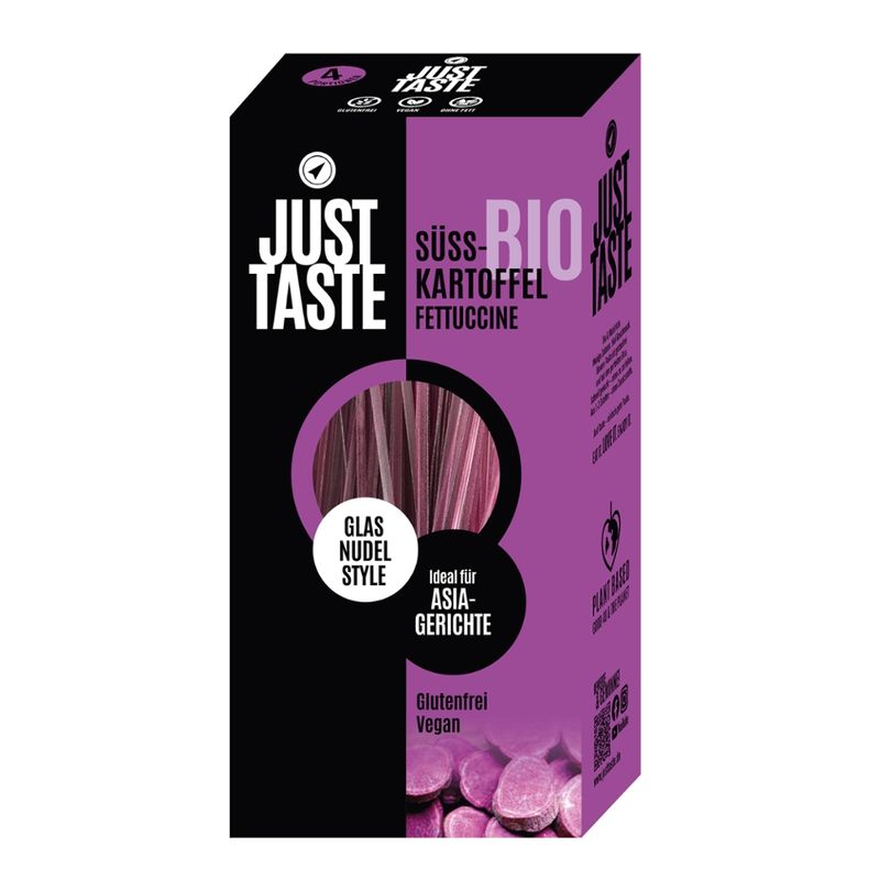 Just Taste Just Taste Bio Lila Süsskartoffel Glas Fettuccine - Produktbild