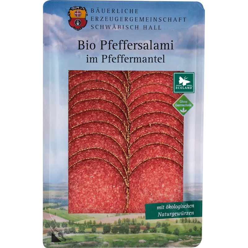 Bäuerliche Erzeugergemeinschaft Schwäbisch Hall Ecoland Salami im Pfeffermantel - Produktbild