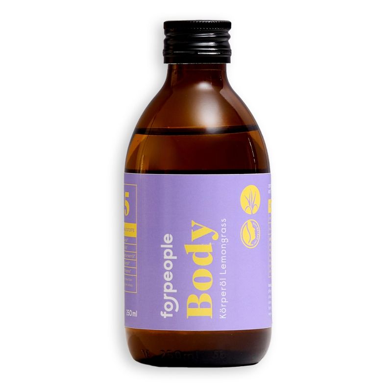 forpeople Body Oil 250ml  - Lemongrass - mit Korkdosierer - Produktbild