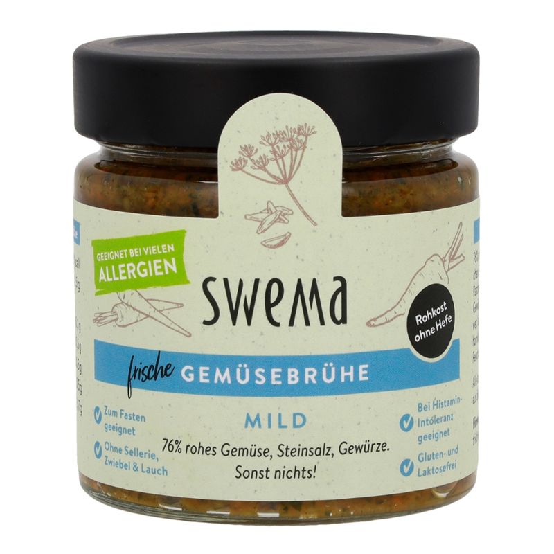 SweMa Frische Gemüsebrühe Mild, 210g für 8 Liter, 76% rohes Gemüse, Steinsalz, Gewürze.Sonst nichts! - Produktbild