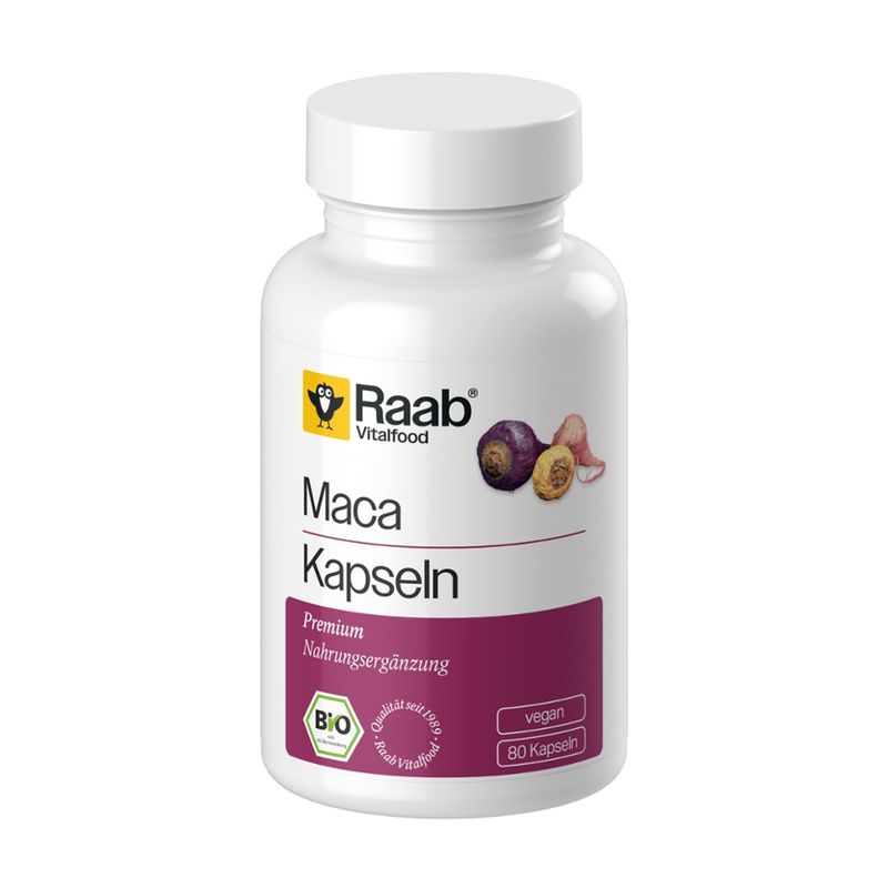 Raab Vitalfood BIO Maca Kapseln, 80 Stück - Produktbild