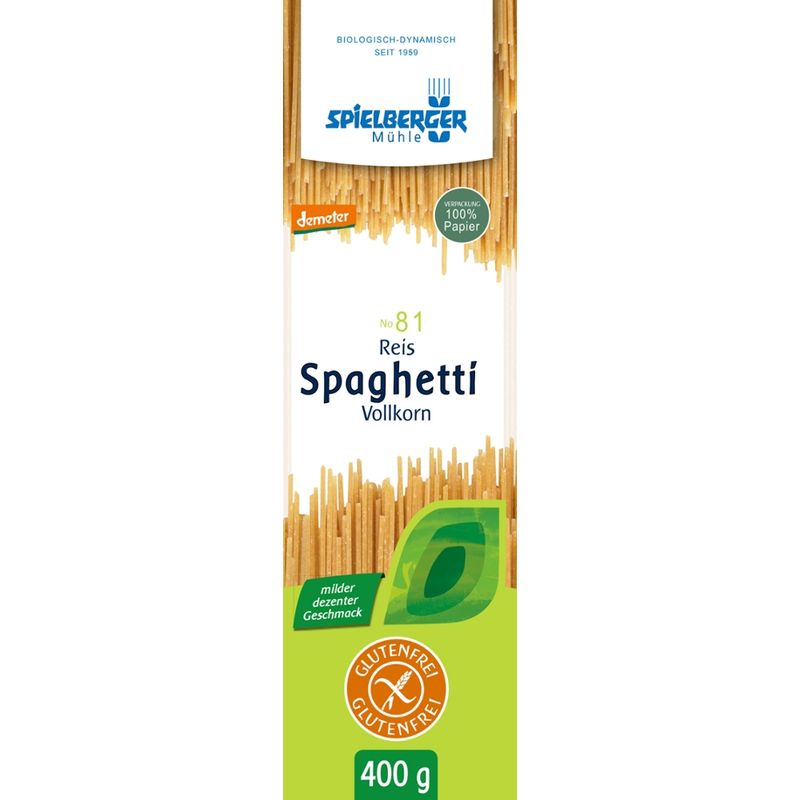 Spielberger Mühle Reis Spaghetti, vollkorn, glutenfrei, demeter - Produktbild
