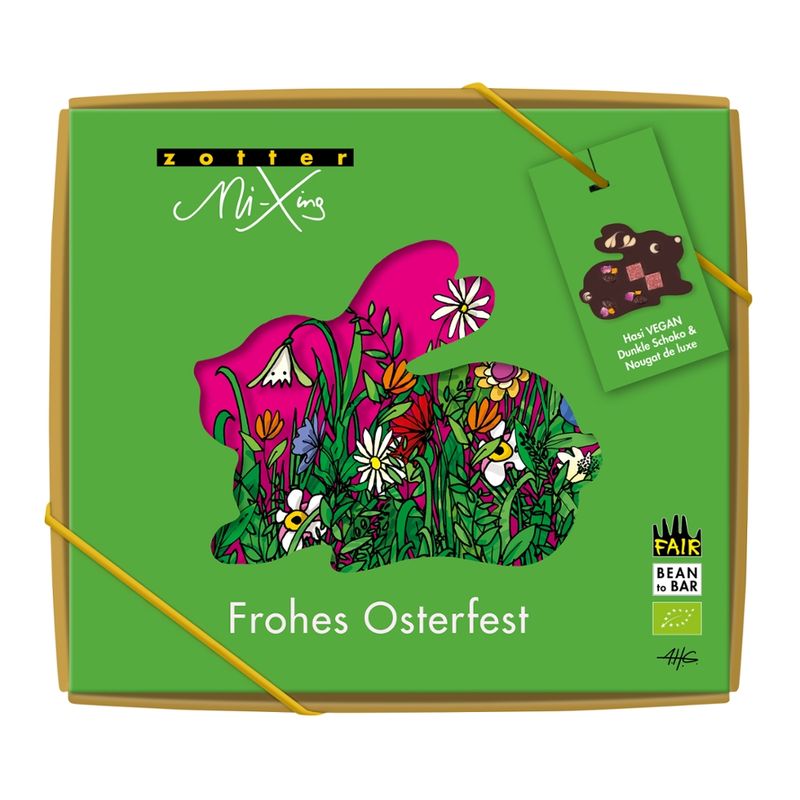 Zotter Schokolade Hasi VEGAN Dunkle Schoko & Nougat de luxe - Produktbild