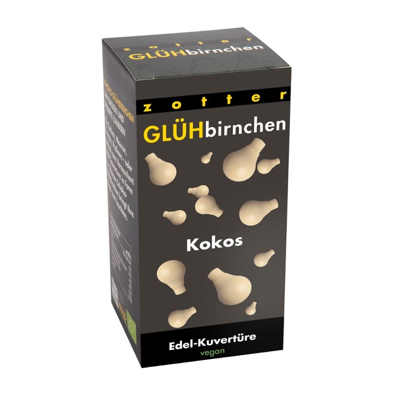 Zotter Schokolade Glühbirnchen Kokos - vegan - Produktbild