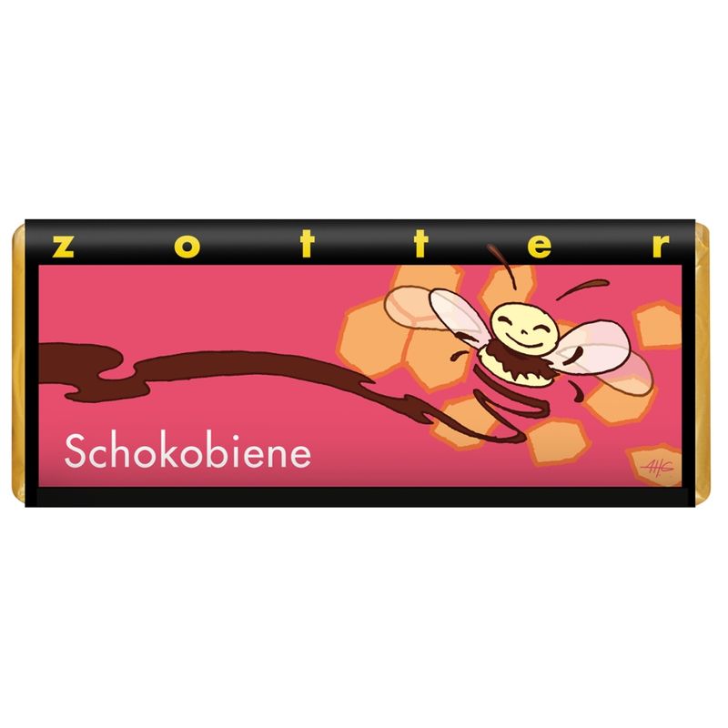 Zotter Schokolade Schokobiene mit Honigblättchen - Produktbild