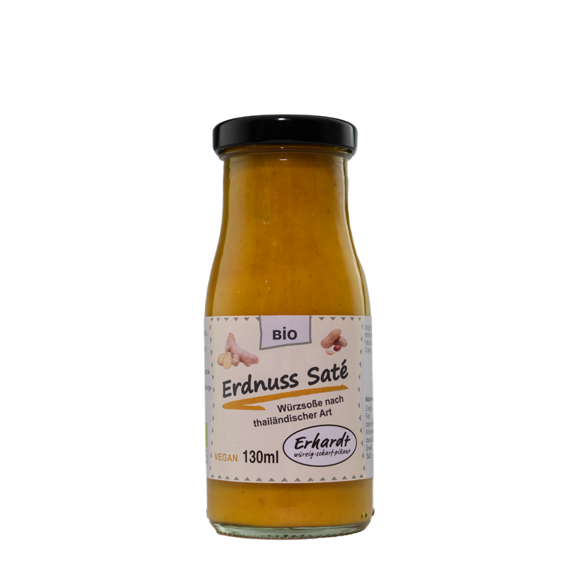 Erhardt würzig • scharf • pikant Erdnuss Saté 130ml - Produktbild