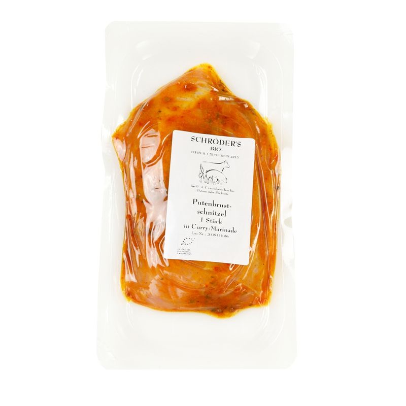 Schröder's Bio Fleisch- und Wurstwaren Putenbrustschnitzel Curry 1x180 g - Produktbild