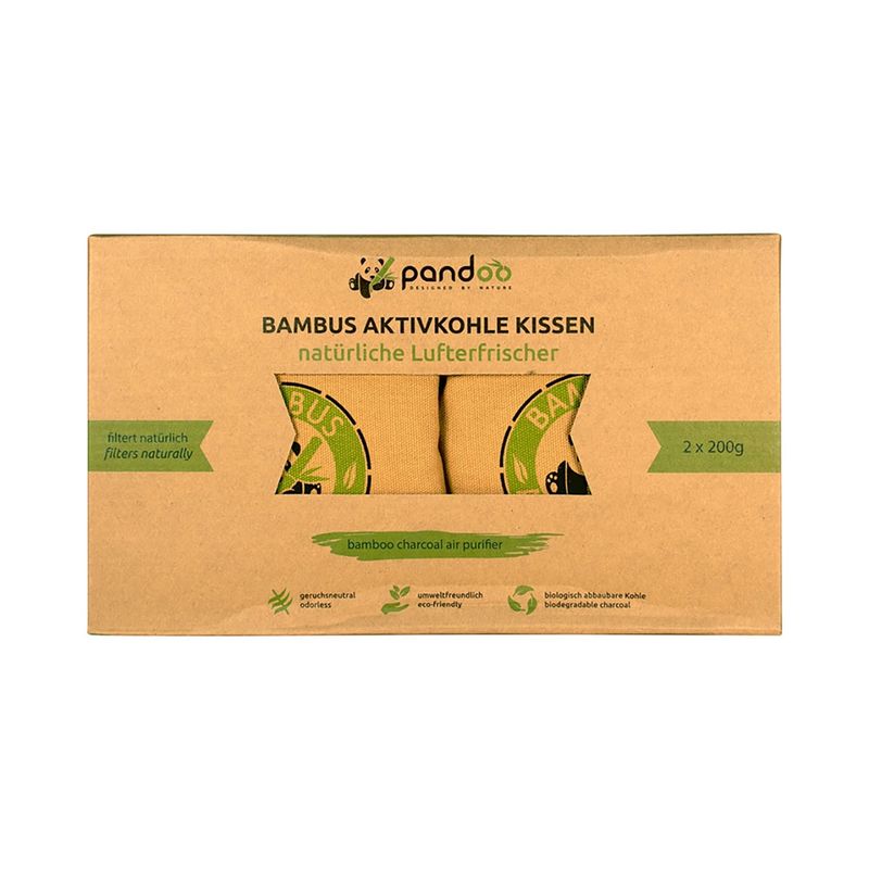 pandoo pandoo Bambus Lufterfrischer reagieren wie ein Schwamm und saugen Luftfeuchtigkeit, unangenehme Gerüche und Schadstoffe aus der Umgebung auf und neutralisieren die Luft - Produktbild