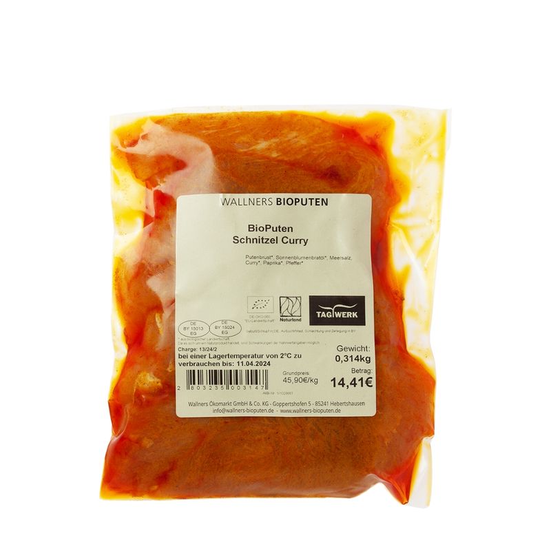 TAGWERK Puten Schnitzel Curry Wallners Bioputen - Produktbild