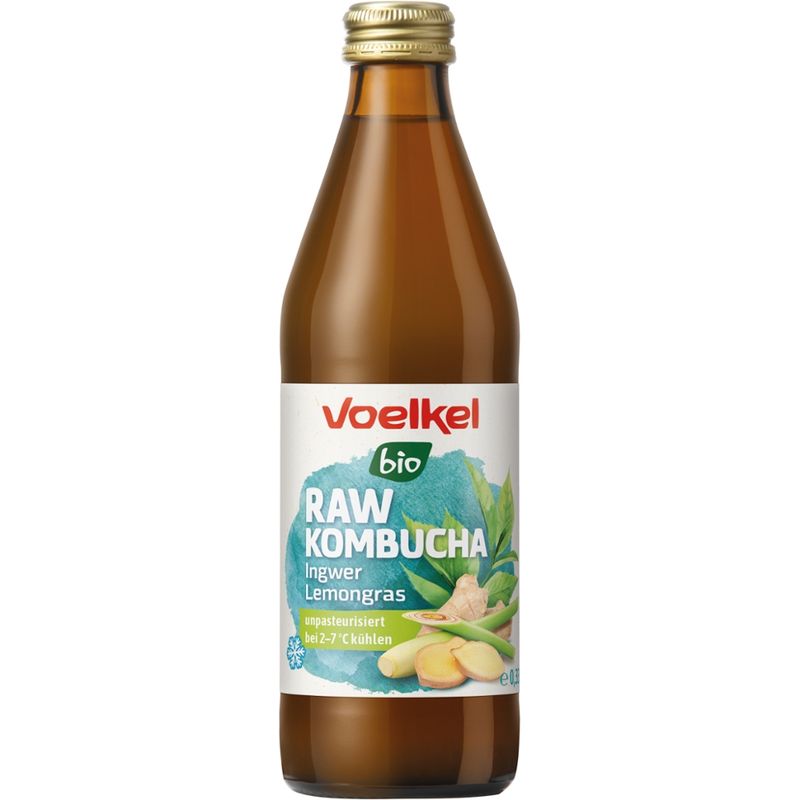 Voelkel RAW Kombucha Ingwer Lemongras, kühlpflichtig - Produktbild
