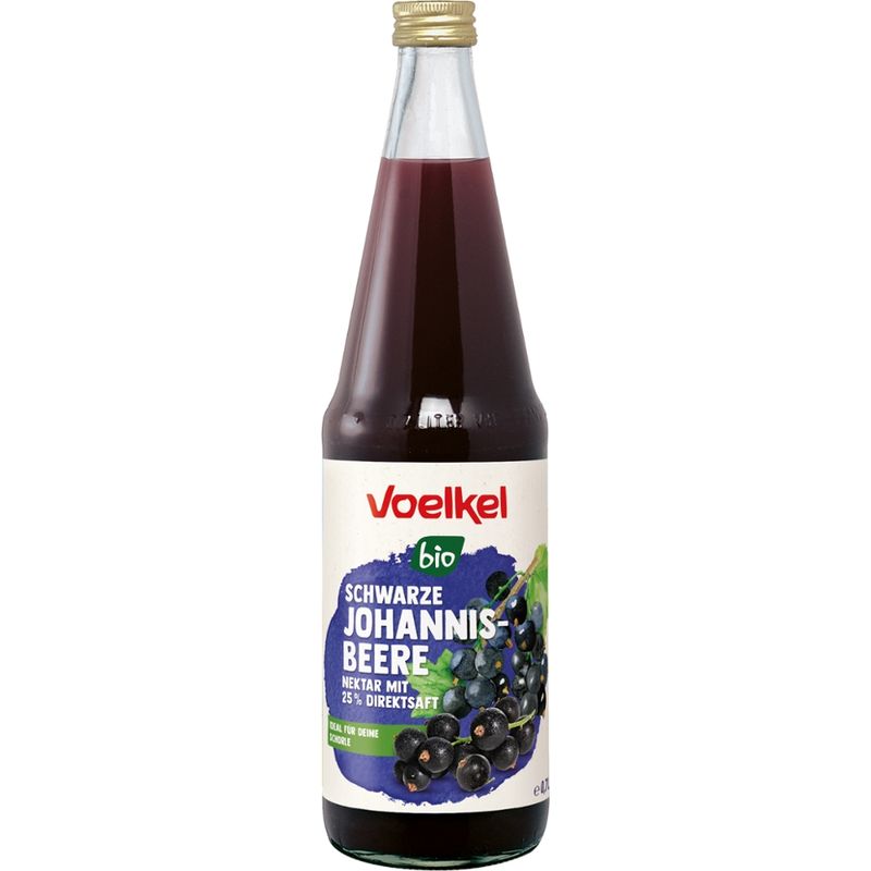 Voelkel Schwarze Johannisbeere Nektar mit 25 % Direktsaft - Produktbild