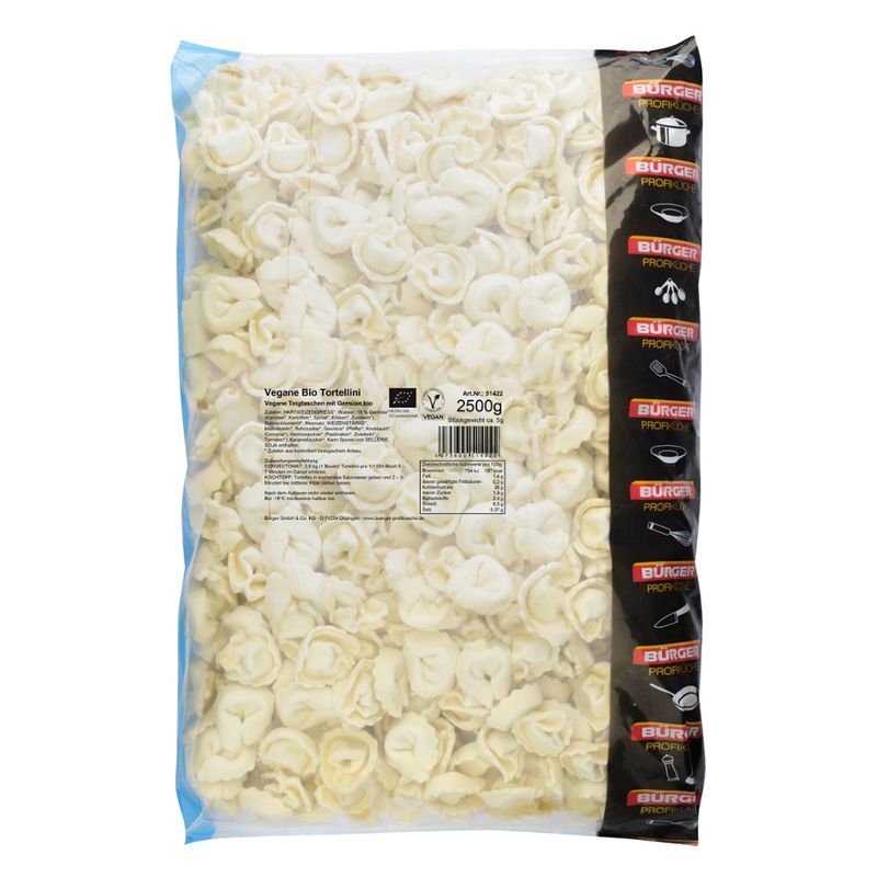 BÜRGER  Vegane Bio Tortellini Karton 2 Beutel à 2kg - Produktbild