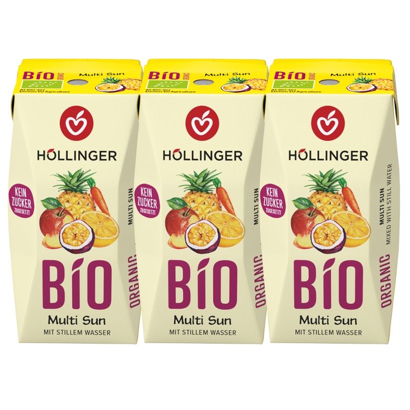 IMS Höllinger Schulsaft Bio Multi Sunrise mit stillem Wasser 3*200ml Packung - Produktbild