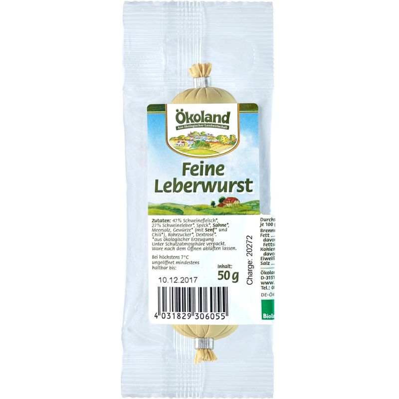 ÖKOLAND Feine Leberwurst, frisch - Produktbild