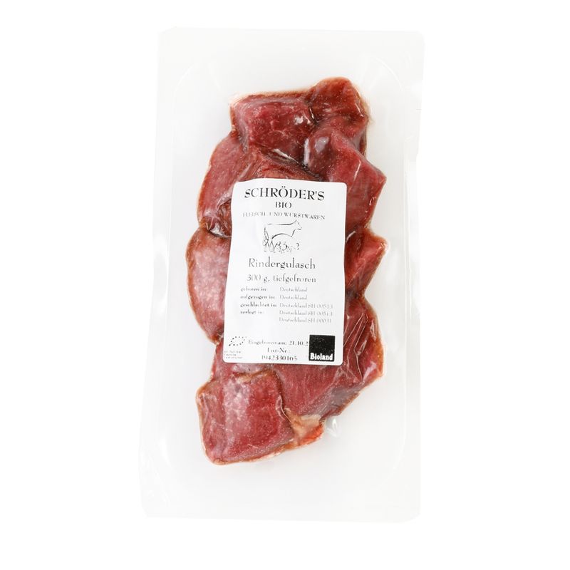 Schröder's Bio Fleisch- und Wurstwaren Rindergulasch ca. 300 g TK - Produktbild