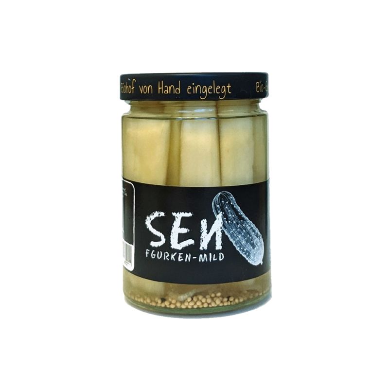 Biohof Bubenicek Meiberger - Sauergemüse Senfgurken mild 510g mit Zwiebel - Produktbild