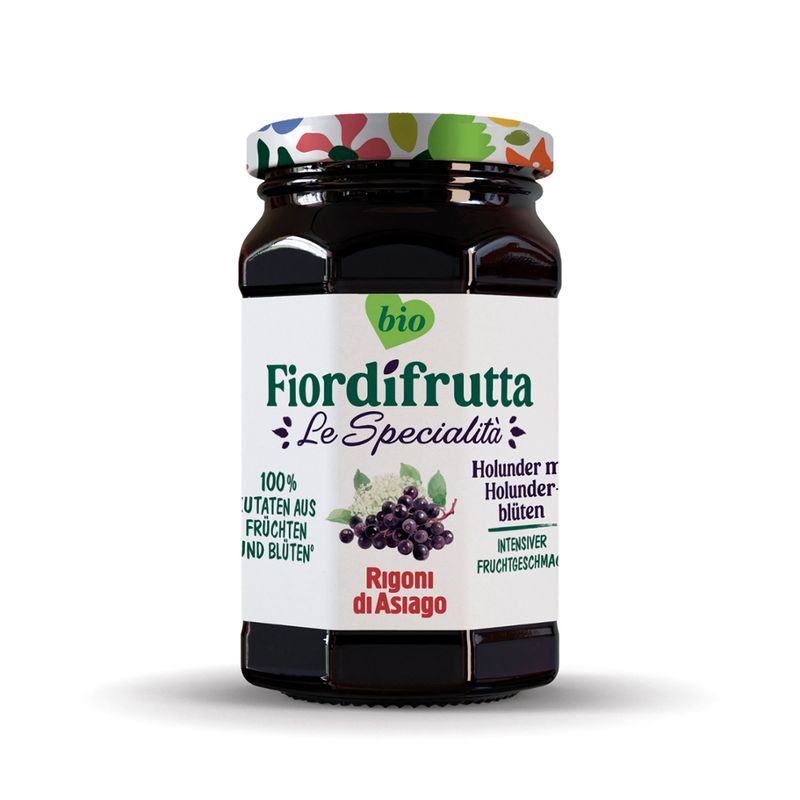 Rigoni di Asiago S.R.L.  Fiordifrutta Bio Holunder mit Holunderblüten Aufstrich - Produktbild