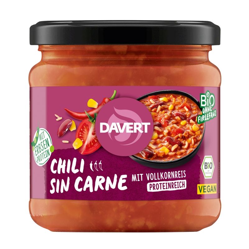 Davert Chili sin Carne mit Vollkornreis 340g - Produktbild