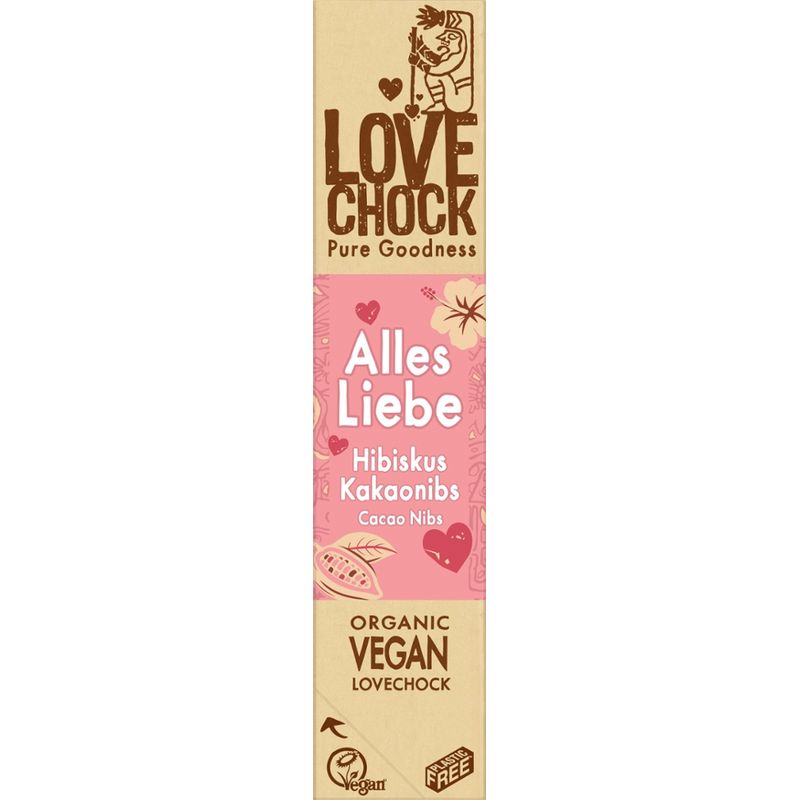 Lovechock Lovechock Riegel Alles Liebe Hibiskus Kakaonibs - Produktbild