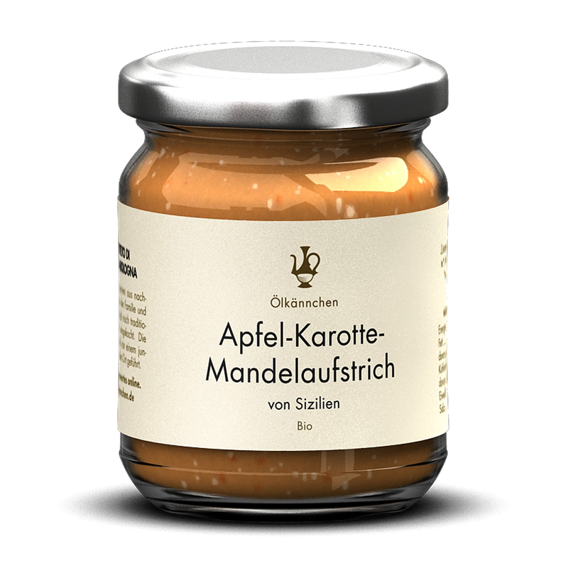Ölkännchen Ölkännchen Apfel-Karotte-Mandelaufstrich, ohne Zuckerzusatz, Sizilien IT 190g - Produktbild