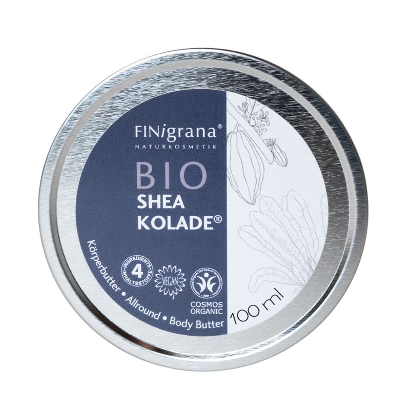 FINigrana® Naturkosmetik FINigrana® BIO Sheakoalde® (Körper Butter / Body Butter / Beurre Corporel) in Weißblechdose, 100ml mit Umkarton - Produktbild