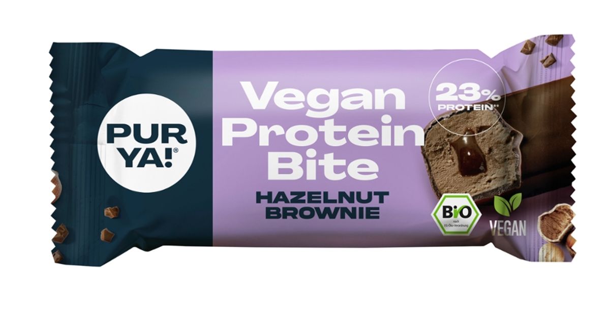 PURYA! Vegan Protein Bar, Hazelnut Brownie, BIO, 12x45g | bio123