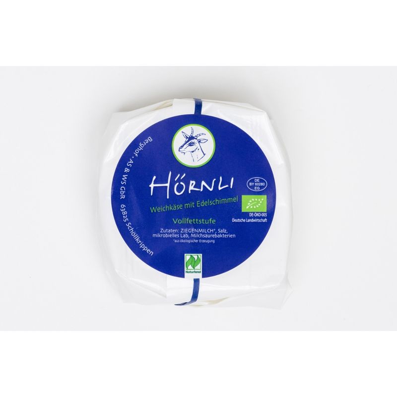 Berghof Hörnli Natur Weichkäse mit weißem Edelschimmel,  aus reiner Ziegenmilch - Produktbild