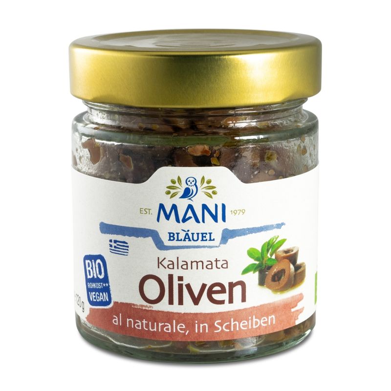MANI® Kalamata Oliven al naturale, in Scheiben, bio, NL Fair - Produktbild