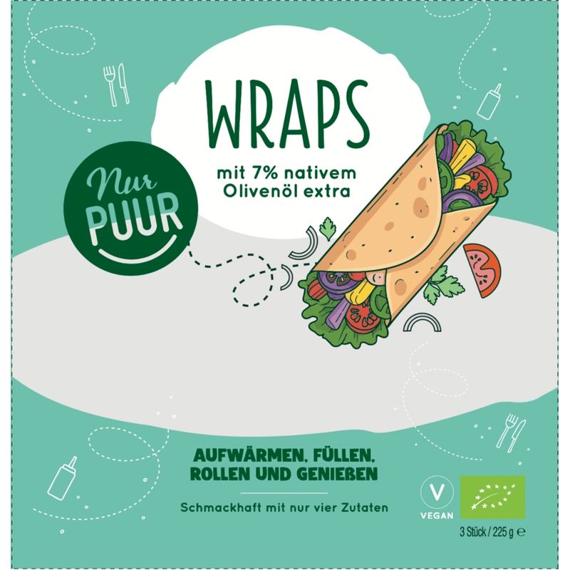 Nur Puur Wraps, 3 Stück - Produktbild
