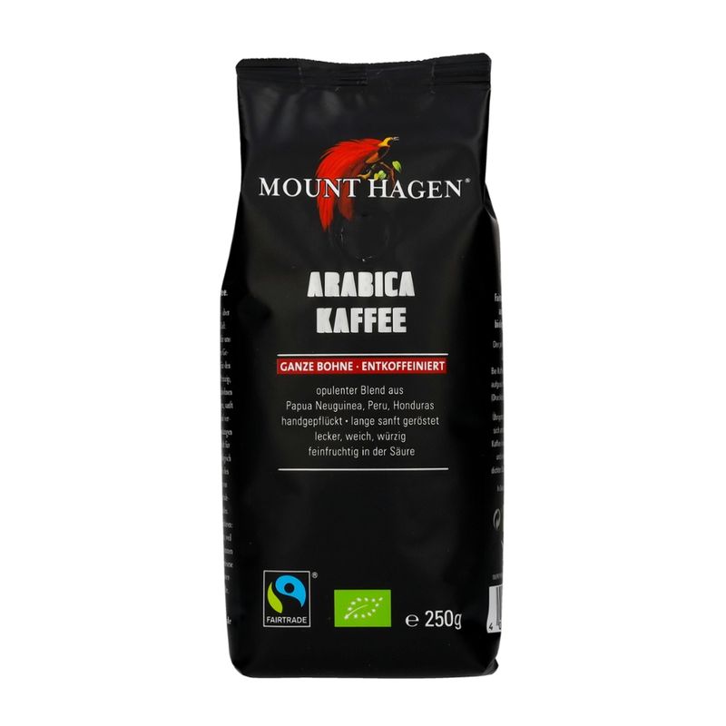 Mount Hagen Röstkaffee ganze Bohne, entkoffeiniert - Produktbild