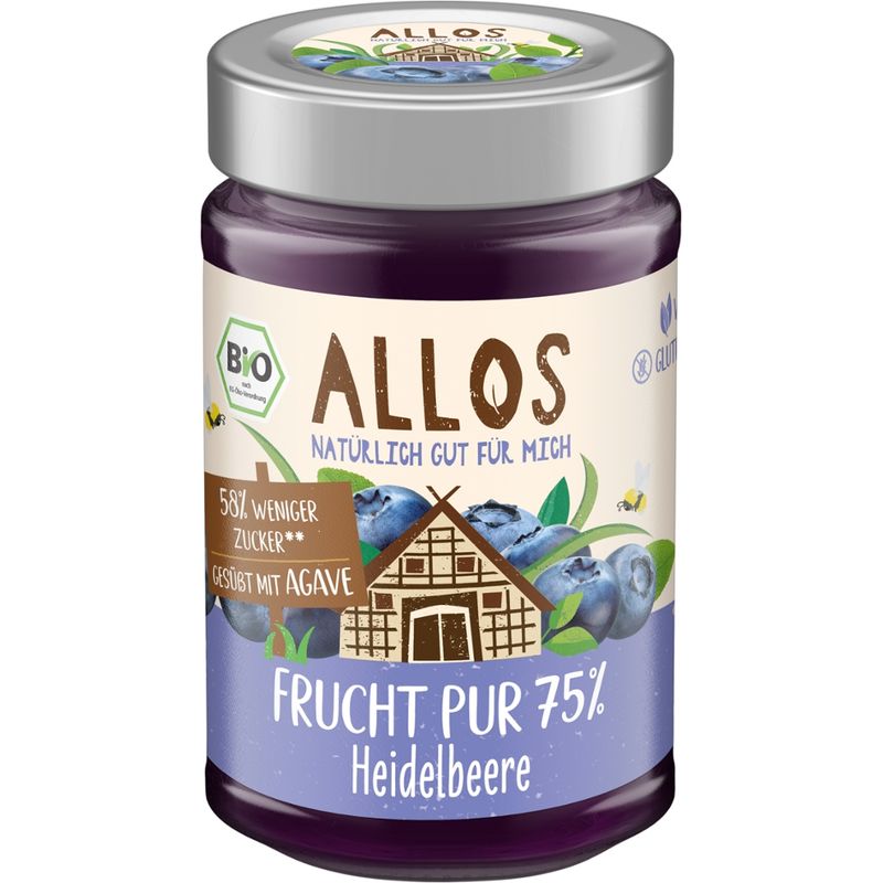 Allos Frucht Pur 75% Heidelbeere - Produktbild