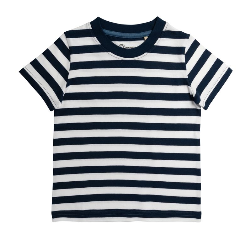 LIVING CRAFTS Jungen-T-Shirt, 2er Pack, blue denim/navy stripes, 110/116 - Produktbild