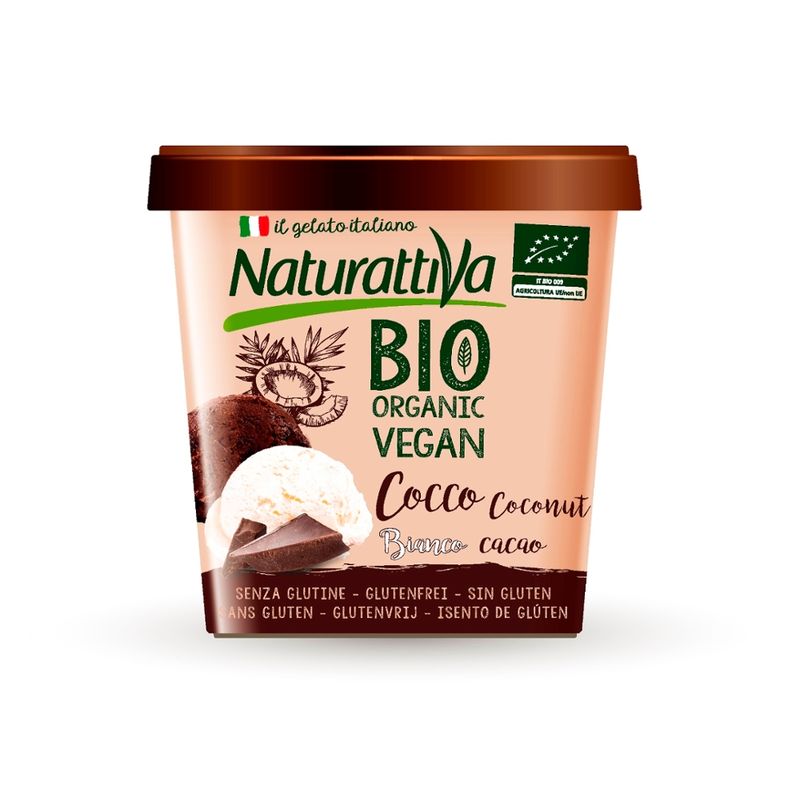 Naturattiva Naturattiva Bio-Eis auf Kokosnussbasis Vanille-Kakao im 300g Becher - Produktbild