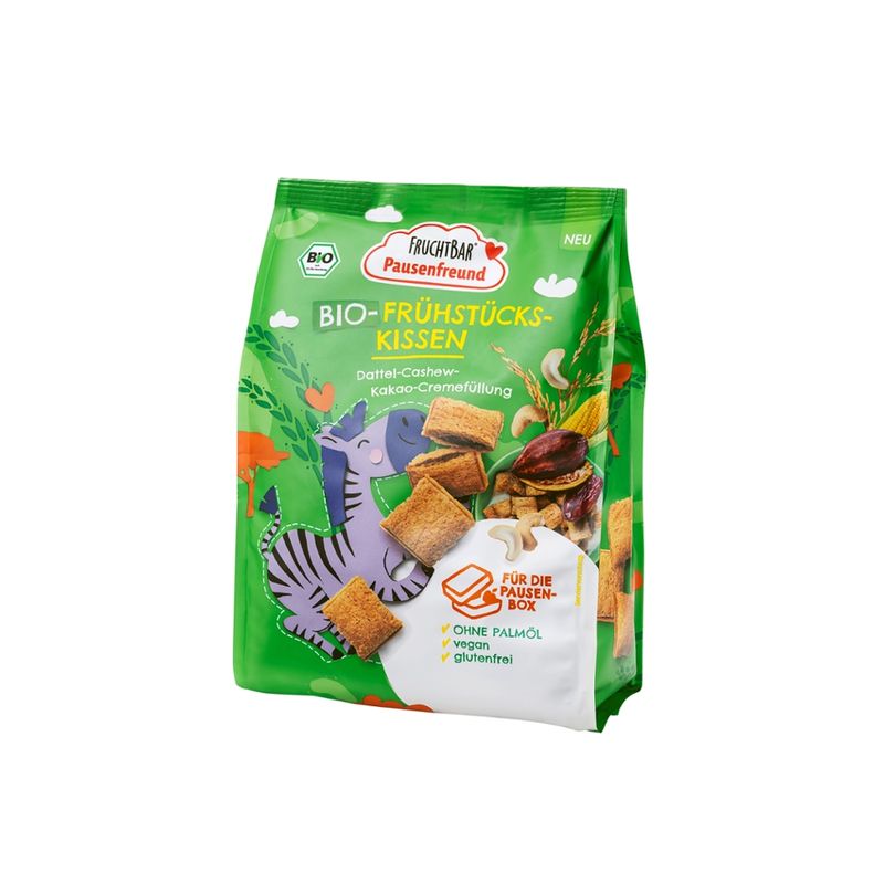 FruchtBar Pausenfreund  FruchtBar Pausenfreund – Bio-Frühstücks-Kissen Dattel-Cashew-Kakao-Cremefüllung - Produktbild