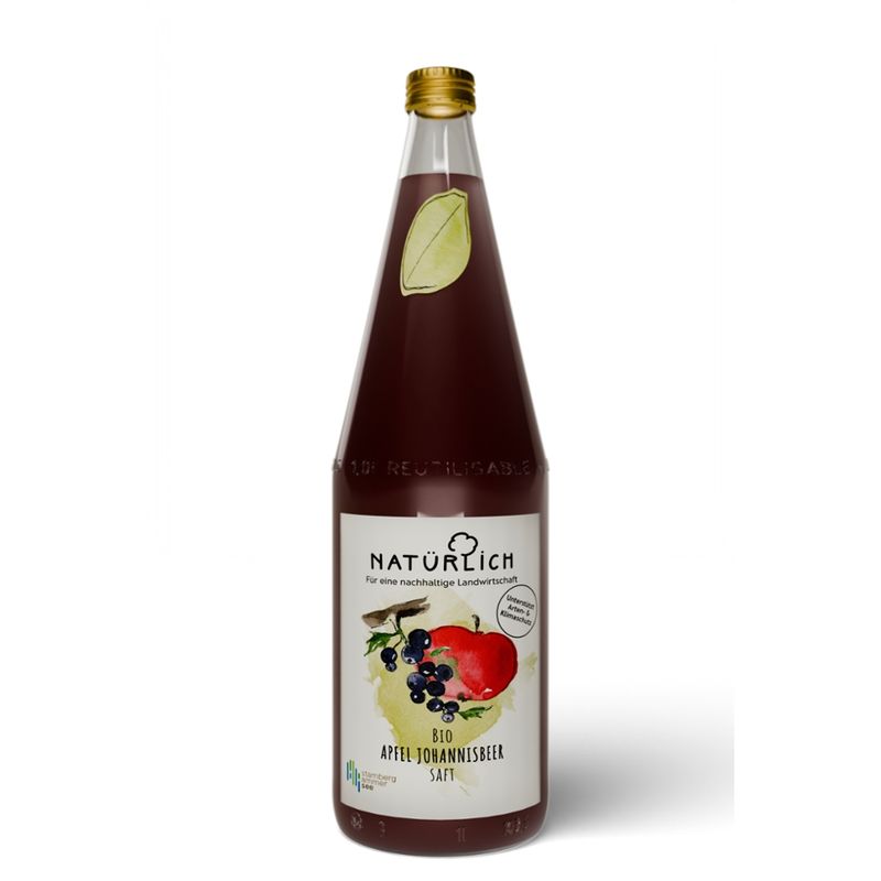 Natürlich Apfel Johannisbeere Saft - Direktsaft aus Äpfel und Johannisbeeren aus eigenem Anbau am Ammersee - Produktbild
