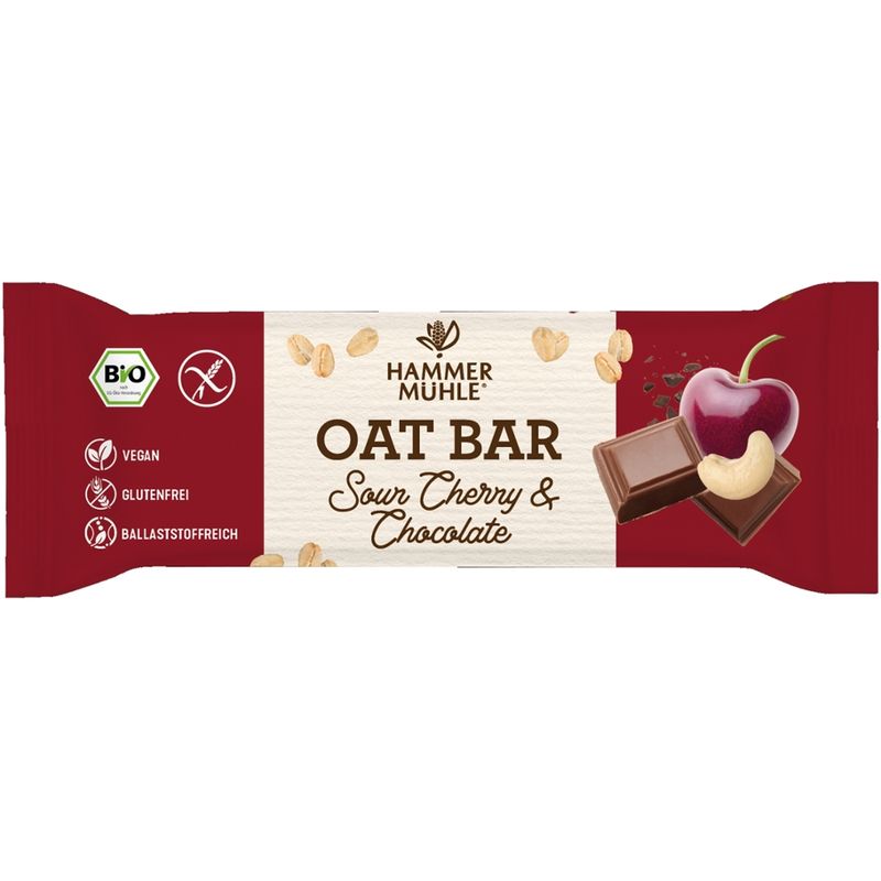 Hammermühle Bio Oat Bar Sour Cherry & Chocolate glutenfrei - Produktbild