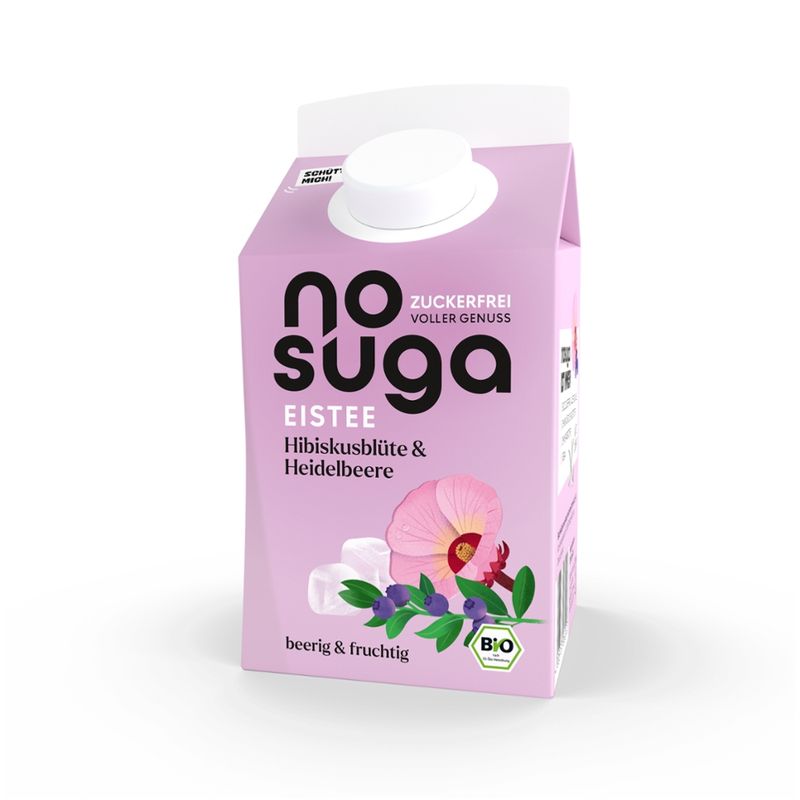 nosuga Bio Eistee Hibiskusblüte & Heidelbeere zuckerfrei - Produktbild