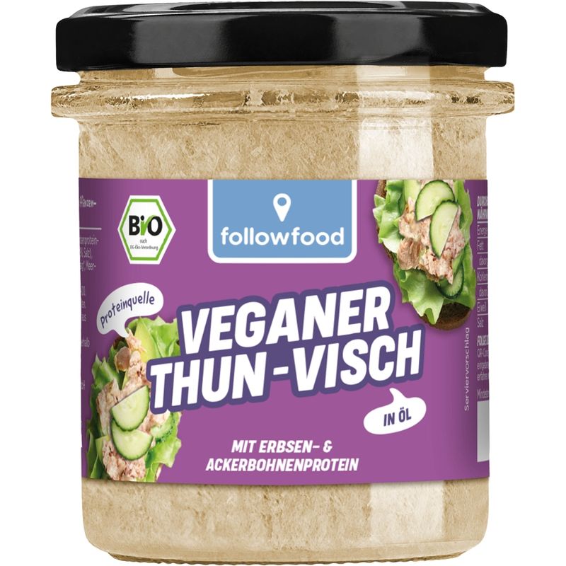 followfood Vegane pflanzliche Zubereitung auf Basis von Pflanzenprotein (Erbse, Ackerbohne), in Öl, gewürzt. - Produktbild