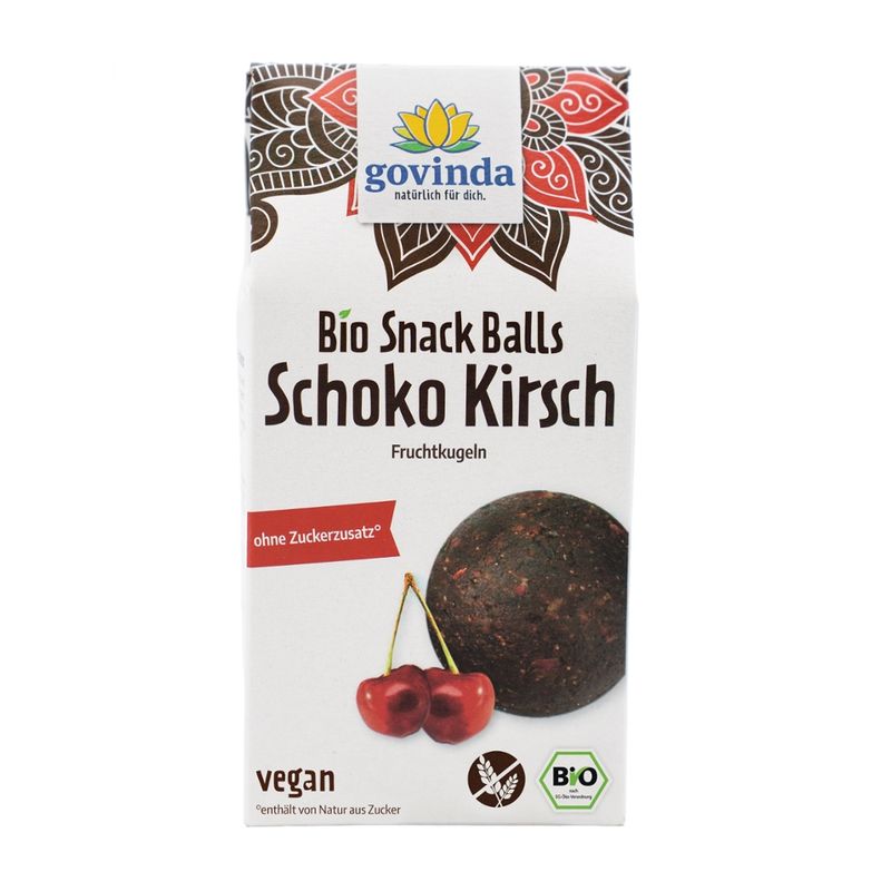 Govinda Govinda Bio Snack Balls Schoko Kirsch Fruchtkugeln 100g - Produktbild